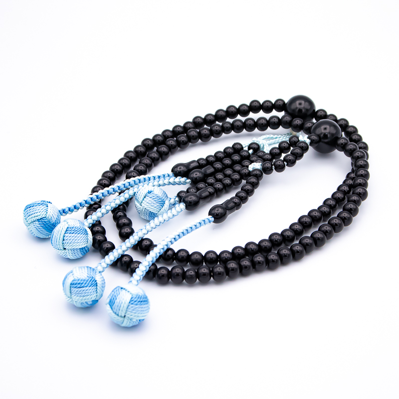 黒檀 三色 数珠 尺寸（大・男性向け） 木 カガリ梵天 創価学会念珠